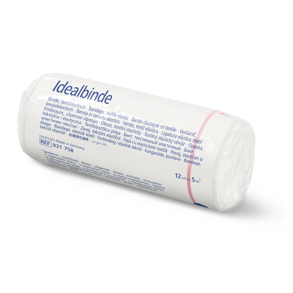 Hartmann Ideal bandages, without bandage clips, stretched 5 m long, individually packaged - 12 cm x 5 m