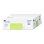 On a white box with the inscription “Hartmann Vala® Protect eco disposable protective sheets 80 x 210 c| Carton (1 pack)” in blue and green letters, the product code “992 259” and the lettering “special eco” are clearly visible. The packaging, refined with recycled tissue, features several barcodes and detailed product information on the sides under the brand name Paul Hartmann AG.