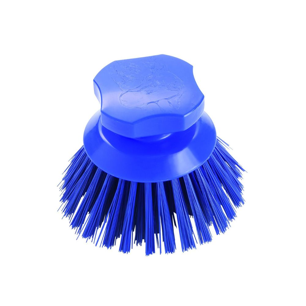 The Haug button brush 90 x Ø120 mm full color from Haug Bürsten KG features stiff, dense PBT bristle trim and a round, ergonomic plastic handle that ensures a more hygienic standard.
