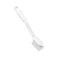 The Haug Narrow Nylon Dish Brush, Medium-Hard, White, from Haug Bürsten KG is a white plastic cleaning brush with durable nylon bristles and a long handle featuring a hanging hole, ideal for professional cleaning. Dimensions: 255 x 33 x 70 mm.