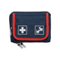 The Holthaus Medical Pet Care first aid bag from Holthaus Medical GmbH & Co. KG is navy blue with a red border, adorned with a white cross and cat/dog symbols. It features a double zipper for easy access and includes content tailored to needs.