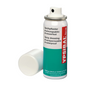 An aerosol can of Holthaus Ypsibal® Spray, spray plaster - 50 ml from Holthaus Medical GmbH & Co. KG is displayed without a white cap and leans on the base. The text on the predominantly white can with blue-green sections and red accents indicates that it is a semi-permeable, waterproof, breathable spray bandage for cuts and abrasions.