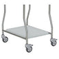 The Novocal plastic floor tray for four-bin collectors—NW74 or NW84 (1 piece)—features a sturdy metal base with four swivel casters, a flat shelf, and angled legs, making it perfect for waste storage. Brand: Novocal.