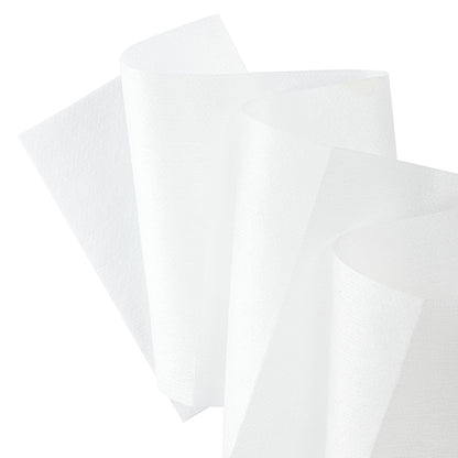 Multiple layers of WypAll® Wettask™ wipes from Kimberly-Clark GmbH - white and semi-transparent - are arranged in overlapping, gently curved layers against a plain white background.