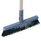 A Vileda Professional broom from Vileda GmbH with a length of 25 cm features robust PES bristles and is attached to a metal handle. The broom head has a joint connection for easy angle adjustment, making it ideal for sweeping hard surfaces with its stiff, durable bristles.