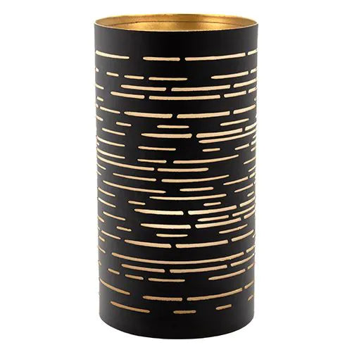 Papstar Securit® candle holder Ø 8 cm x 15 cm black/gold