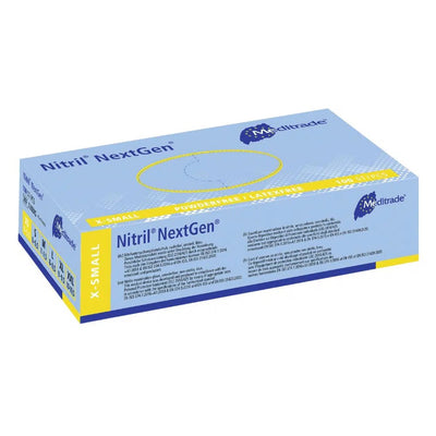 Meditrade Nitril gloves nextgen® EN 455, powder -free, blue, 100 pieces.