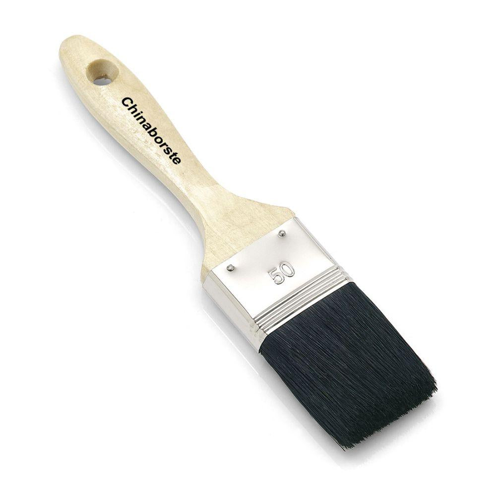 The Nölle Profi Brush painter-varnish brush 10 from Nölle Profi Brush Bürsten- & Pinseltechnik e.K. features a wooden handle, a nickel-plated ferrule, and black bristles for painting quality.