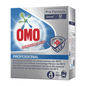 Displayed is a package of Omo Professional Disinfectant Plus, disinfectant detergent (8550 g) from Diversey Deutschland GmbH & Co. OHG. The packaging highlights the effectiveness in removing stubborn stains at 40 °C and includes the logos of Unilever and Diversey as well as instructions for use.