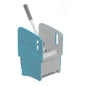 A turquoise Arcora Ecomop plastic press, a discontinued item by Arcora International GmbH, designed for efficient wringing of mops, is pictured on a white background.