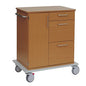 The Novocal care and work trolley features a robust full plastic chassis, two drawers, a door with metal and side handles, and a white base with four swivel casters. Brand: Novocal. Package: 1 piece.