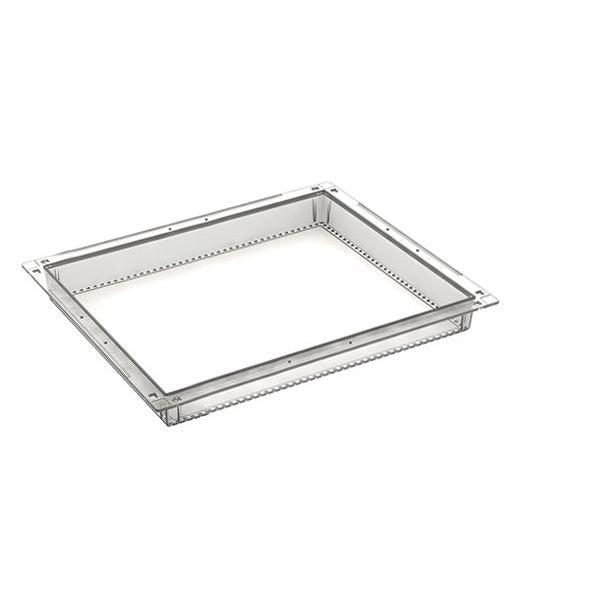 The Novocal PC module, transparent and divisible (400 x 300 x 50 mm) with evenly distributed holes and supplied pull-out stops, is ideal for use in a polycarbonate container or with a divisible storage box.