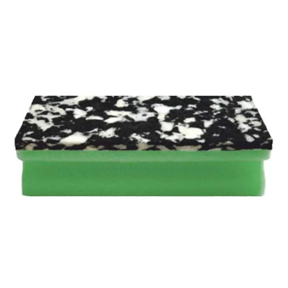 The Arcora PU-PAD SPONGE (150 x 70 x 45 mm) from Arcora International GmbH is a rectangular cleaning sponge with a green PU base and a black and white scrubbing sponge, depicted on a white background. The pack contains 10 sponges.
