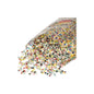 A 1000g bag of PAPSTAR paper confetti, colorful from PAPSTAR GmbH, scatters bright yellow, red, black, white, and blue confetti on a white surface - ideal for parties and festive decorations.
