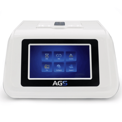 A PCR Pure Kit laboratory device by the brand Altruan with a large digital touchscreen featuring icons for DNA, RNA, File, Configure, and Support on the display, enclosed in a white casing.