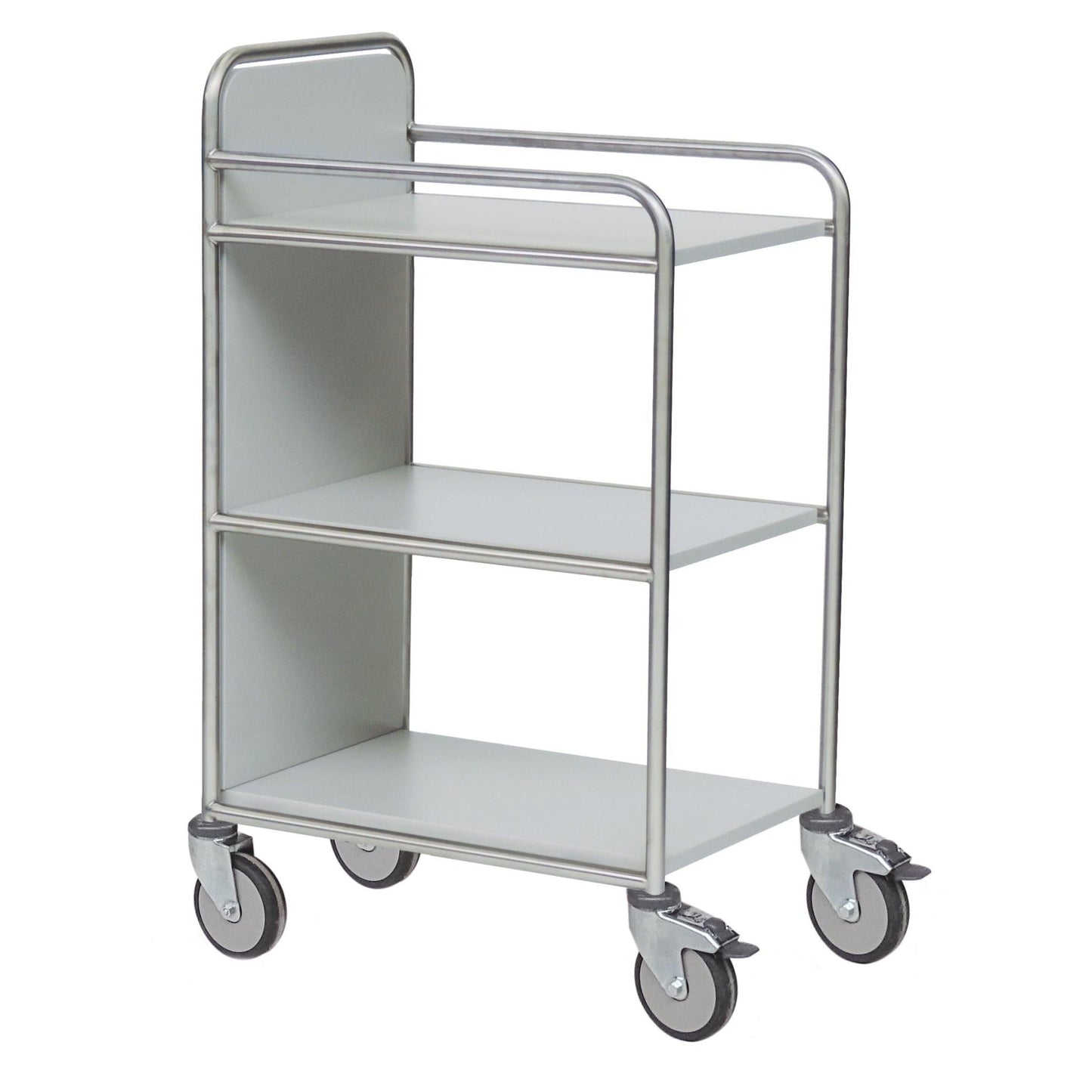 The Novocal station cart features a fully welded stainless steel frame and is ideal for transporting or storing items in any medical facility. Includes one cart per package.