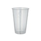 A transparent Starpak plastic cup (PP) 0.5 l stands upright against a plain white background. This polypropylene cup has a ribbed structure and a slightly flared rim at the top.