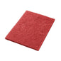Das Twister Pad TXP eckig Scheuerpad 14 Zoll von Diversey Deutschland GmbH & Co. OHG ist ein rechteckiges rotes Scheuerpad mit rauer Struktur, ideal für schwierige Reinigungsaufgaben auf weißem Hintergrund.