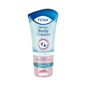 A 150 ml tube of TENA ProSkin Body Cream is offered in a light blue package with a dark blue cap. The formula enriched with natural oils and vitamin E moisturizes sensitive aging skin, soothes dry skin, and provides a fresh scent. The product is distributed under the TENA brand by Essity Germany GmbH.