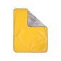The rectangular, yellow Söhngen APOLLO-THERMO seat cushion from W. Söhngen GmbH has rounded corners, a silver, reflective underside (one corner is turned up in the illustration) and brown-edged borders for comfort and warmth. Package: 1 piece.