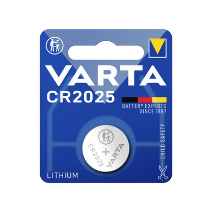 A close-up of a lithium button cell from Varta AG.