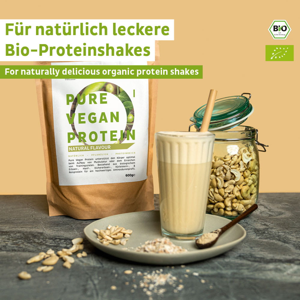 Organic vegan protein powder neutral without soy