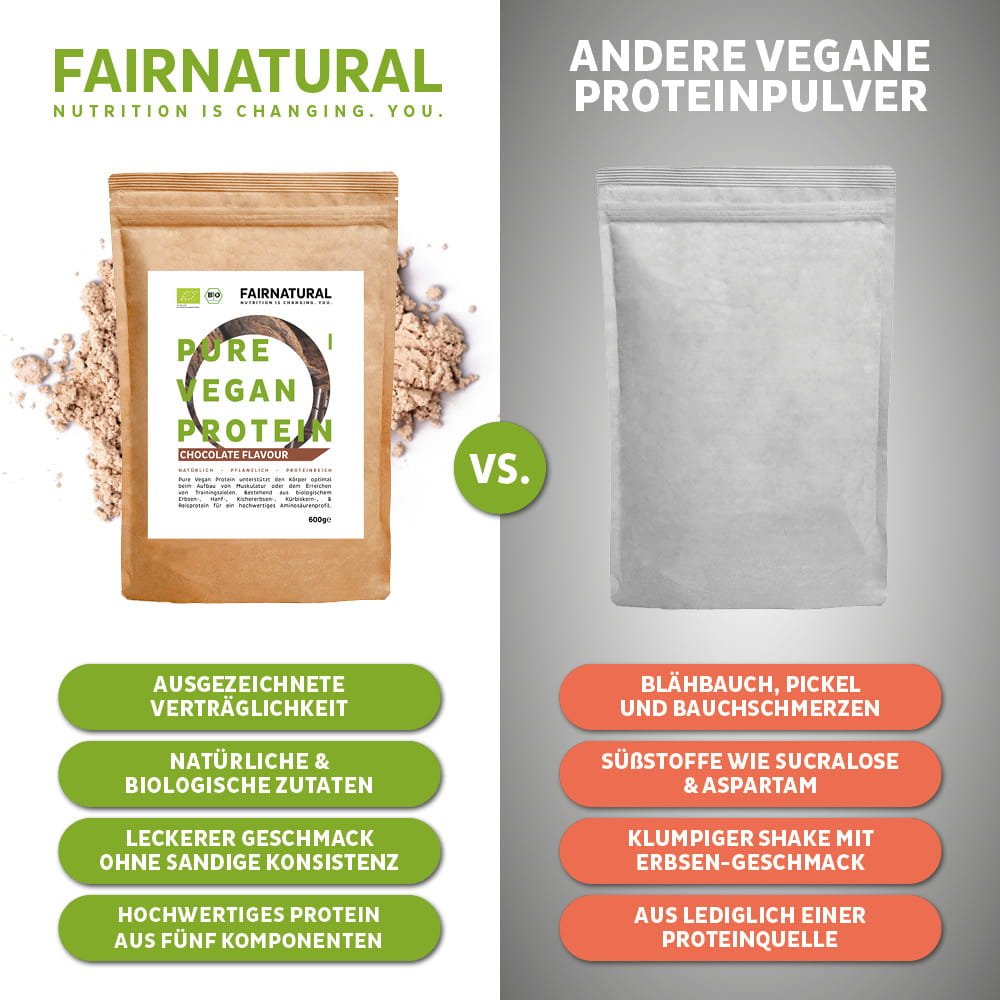 Organic vegan protein powder chocolate without soy