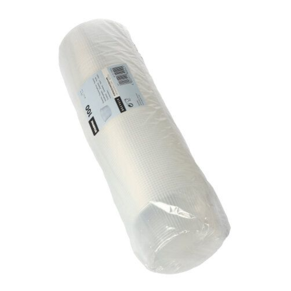 A roll of white fiberglass fabric wrapped in transparent plastic with a Starpak label.