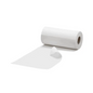 A roll of Vileda MicroRoll microfiber cloths is partially unrolled against a plain white background, showing its cylindrical shape with detached layers. This product from Vileda GmbH is equipped with endless fiber technology and stands out particularly.