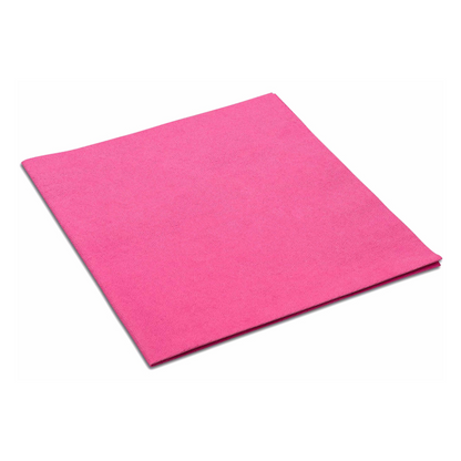 The Vileda MicroClean Plus microfiber cloth from Vileda GmbH is neatly folded and lies flat on a white surface, representing excellent cleaning performance and adherence to hygiene standards.