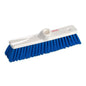 The Vileda Professional broom hard blue - 50 cm from Vileda GmbH includes a blue-bristled broom head with a white plastic base and offers maximum cleaning performance and excellent bristle quality thanks to its well-designed central socket for attaching a handle.