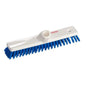 The Vileda Professional blue scrubber from Vileda GmbH is equipped with a durable white scrubber head with blue bristles. It features a fitting for handle attachment and a small hole for easy hanging, making it perfect for keeping spaces clean.