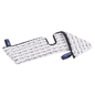 The Vileda Professional Swep Duo HygienePlus Mop from Vileda GmbH is a white-and-black textured cleaning pad in a rectangular shape with a notch and two blue tear-off tabs, designed to deliver optimal performance and effective cleaning results with every use.