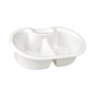 The washbasin with soap dish from Servoprax GmbH, measuring 40 x 25 x 11 cm, is a white double sink made of plastic with a central handle, ideal for washing or organizing with the added convenience of a soap dish.
