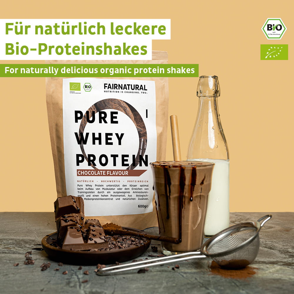 Organic whey protein powder chocolate