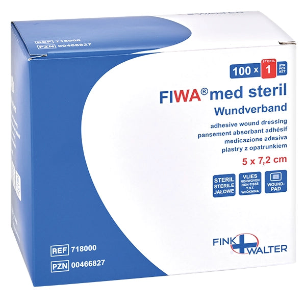 FIWA med sterile wound dressing fleece 5 x 7.2cm | Pack (100 pieces)