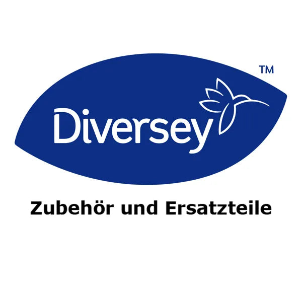 The image shows the Diversey logo with leaf and bird, the text "Accessories and Spare Parts" in black, and the TASKI telescopic suction tube, 1 piece from Diversey Deutschland GmbH & Co. OHG on a white background.