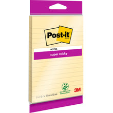 Post-it® Super Sticky Notes im Großformat von 3M Deutschland GmbH: Liniert, extra starker Halt, 102 x 152 mm, 45 Blatt pro Block, aus 100% PEFC-zertifiziertem Papier.