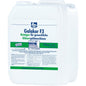 12 kg (9300 ml) white plastic canister Dr. Becher Galakor F3 glass washer cleaner from Dr. Becher GmbH, labeled with blue and green lettering and diagrams for commercial glass washing machines.