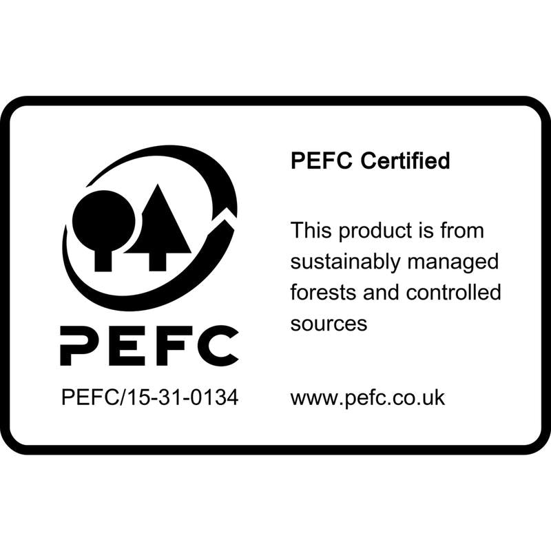 A rectangular label with the PEFC logo, "PEFC Certified", number SGSCH-PEFC-COC-110078 and "This product comes from sustainably managed forests and controlled sources" - ideal for Post-it® Notes yellow from 3M, 76 x 76 mm, 12 blocks/pack.
