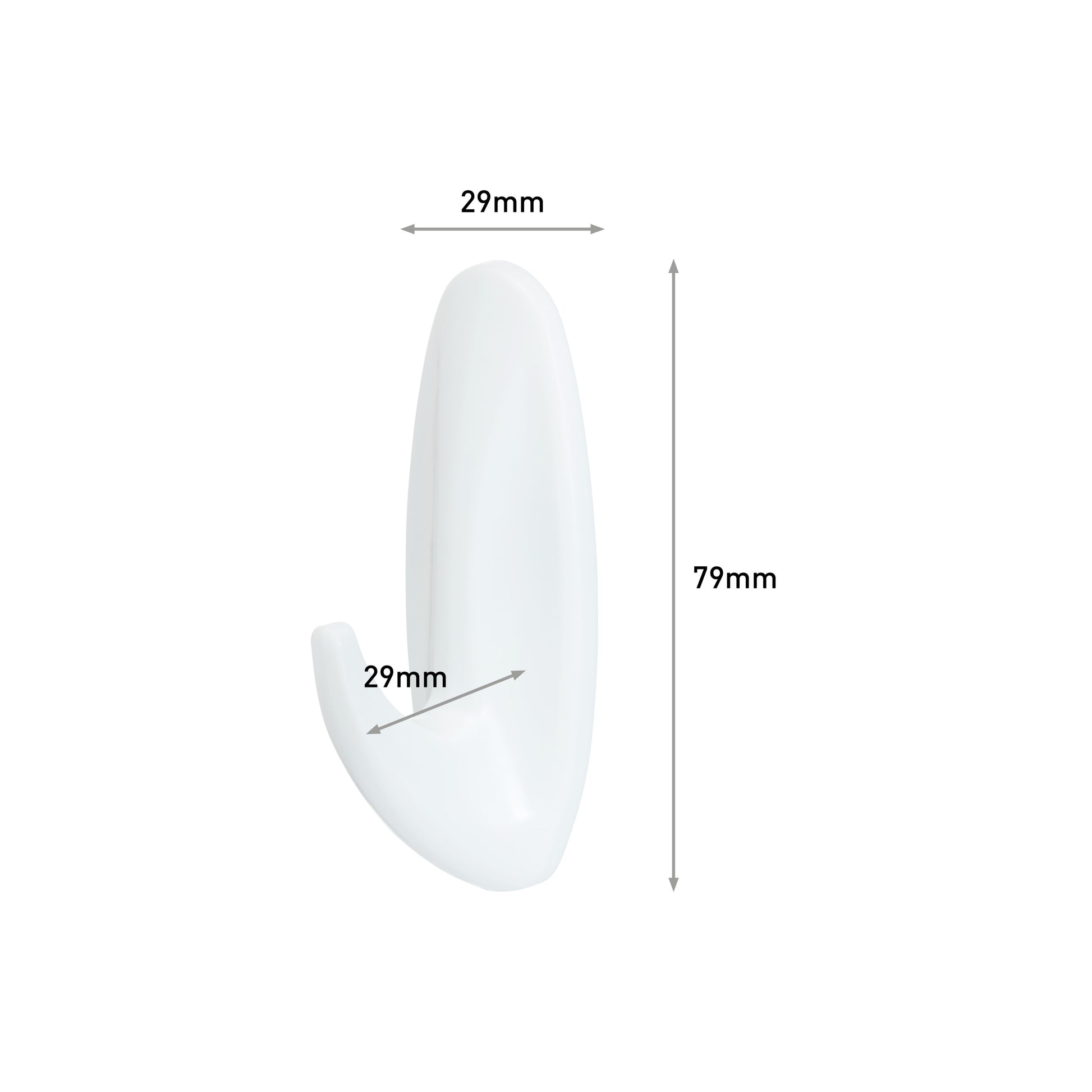 Der Command™ Medium Designer-Haken von 3M Deutschland GmbH (17081-FGN) ist weiß, 79 mm hoch und 29 mm breit und hat einen nach außen gebogenen Haken. Die Packung enthält 1 Stück.