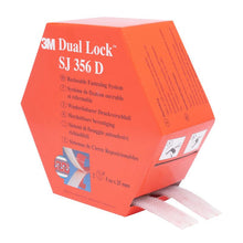 3M™ Dual Lock™ Flexible Snap Fastener SJ356D, Transparent, 25 mm x 5 m, 5.7 mm, 40 Heads/cm², Donation Box | Pack (1 piece)