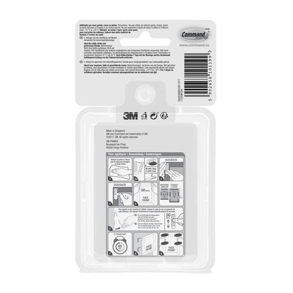 The back of the Command™ Value Pack 17209 (Medium & Large Picture Hanging Strips) from 3M Deutschland GmbH shows illustrated steps for nail-free picture hanging, product info, barcode, and logo - damage-free removal included.