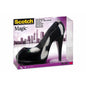 The Scotch™ Black Shoe Desktop Dispenser C30 from 3M Deutschland GmbH is a black shoe desktop dispenser in a transparent box with a city skyline design, containing one roll of Scotch® Magic™ Tape (19 mm x 8.89 m).