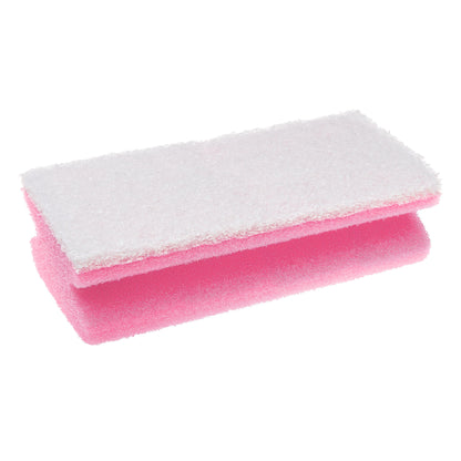 Der Scotch-Brite® Bath Griffschwamm XXL von 3M Deutschland GmbH ist ein rechteckiger Schwamm mit weißer Scheuerfläche oben und pinker Schaumseite unten - ideal für die Badreinigung; 1 Stück pro Packung, abgebildet vor weißem Hintergrund.