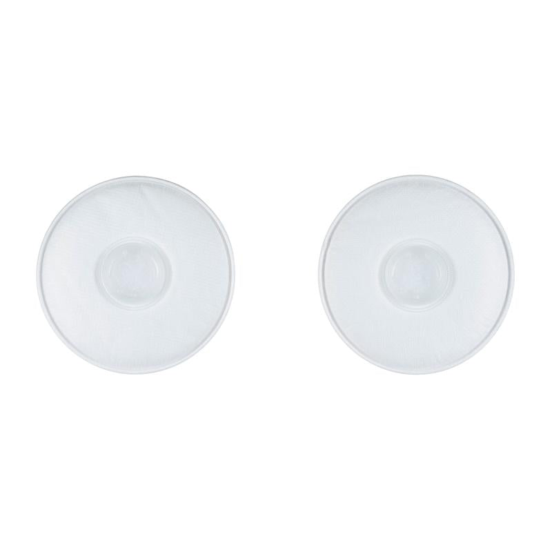 Two white, round 3M™ Particulate Filters 2135 P3 from 3M Deutschland GmbH lie side by side on a solid white background - each pack contains one pair of respirators.
