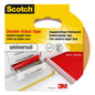 The packaging for the Scotch® Universal Carpet Tape by 3M Deutschland GmbH shows a roll used on a desk and a carpet, with product information and multilingual text.