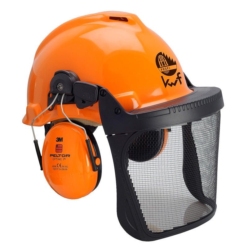 3M™ Forestry Combination, G3000 Safety Helmet in Orange, H31 Earmuffs, FH1 Mount and 5C Mesh Visor, KWF, G3000MOR31FH15C FPA | Pack (1 piece)