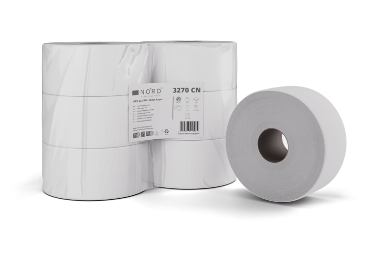 NORD toilet paper MAXI JUMBO, 2-ply, 380 sheets, 6 rolls | Carton (1 pack)