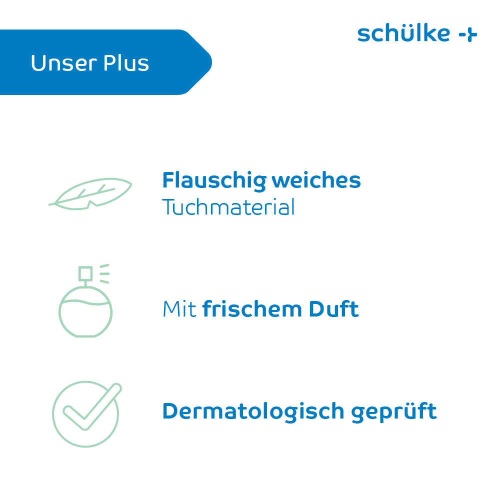 A screenshot of a phone displaying options for patients in need of care, including Schülke esemtan® wash gloves, 10-pack | Pack (10 gloves) from Schülke & Mayr GmbH.